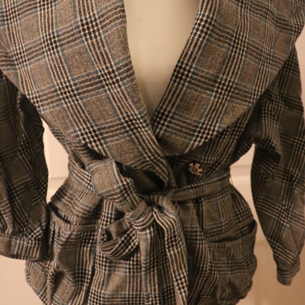 Marc Jacobs | plaid wool blend shawl jacket - Picture 3 of 8